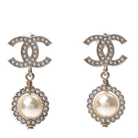 chanel cc drop pearl earrings|chanel earrings cc price uk.